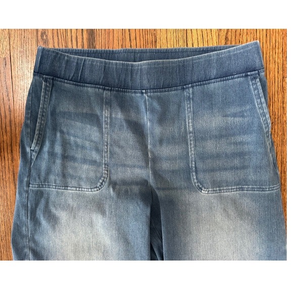 J Jill Pure Indigo Knit Denim Straight Leg Pull On Pants with Pockets Size M - Picture 3 of 5